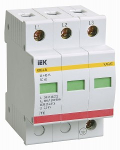 IEK ограничитель импульс. перенапр. ОПС1-B 3P In=30kA  Un=400B Im=60kA