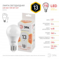 ЭРА стандарт ЛОН A60 E27 13W(1040lm) 2700K 2K 110x65 13W-827-E27 3192