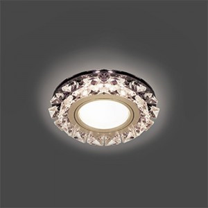 Gauss BL051 св-к встр. MR16 Круг с подсветкой 2K 95(65)x35 Графит/Кристалл/Хром