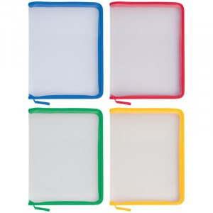 Папка на молнии Berlingo, А4, 500мкм, прозрачная, ассорти Арт.239065