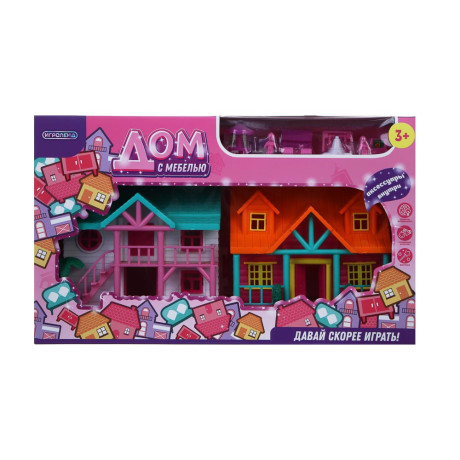 ИГРОЛЕНД Дом с мебелью и акс., ABS, 34,8х8,5х21 см