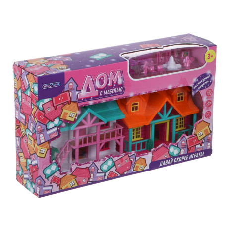ИГРОЛЕНД Дом с мебелью и акс., ABS, 34,8х8,5х21 см