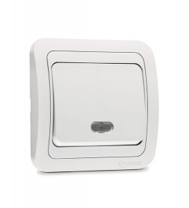 Makel Mimoza выкл. СУ 1 кл. бел. (проходной, инд.) 12025