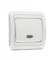 Makel Mimoza выкл. СУ 1 кл. бел. (проходной, инд.) 12025