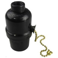 Ecola патрон подвесной с выключателем на цепочке E27 Черный AB7SWBEAY (20!)