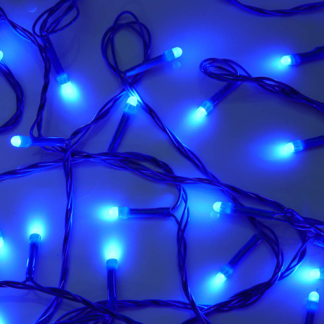 СНОУ БУМ Гирлянда эл. вьюн 10м, 100LED, синий, 8 режимов, ПВХ синий, 220В