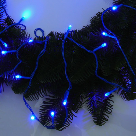 СНОУ БУМ Гирлянда эл. вьюн 10м, 100LED, синий, 8 режимов, ПВХ синий, 220В