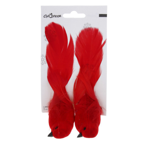 СНОУ БУМ Птицы на прищепке 2 шт, 3,5x13 см, пластик, 26-431