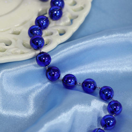 СНОУ БУМ Бусы 1x270 см, пластик, синий, 26-568