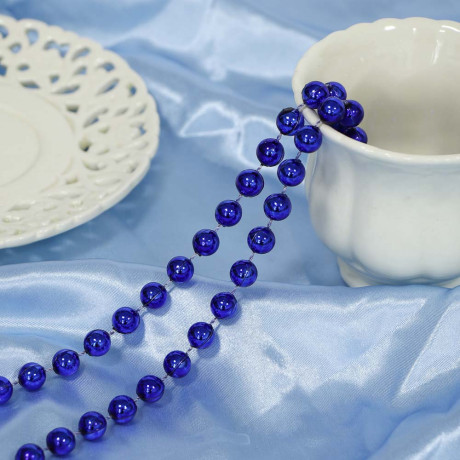 СНОУ БУМ Бусы 1x270 см, пластик, синий, 26-568