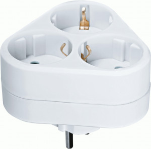 Navigator разветвитель (тройник) 3роз. 16А, белый треугол. земля NAD-S-3E-WH 94693