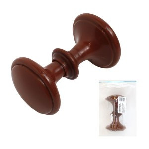 Ручка-кнопка дверная пластик РДП-03-3 темное дерево Инд.упаковка+ШК (100) Башкирия