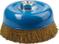 Щетка ЗУБР &quot;ЭКСПЕРТ&quot; чашечная для УШМ, витая латунированная стальная проволока 0,3мм, 150мм/М14