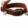 Ошейник кожаный двойной ширина 45 мм длина 75 см
