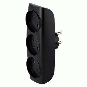 SmartBuy Разветвитель (тройник) 3роз. 10А черный 2.2кВт SBE-10-A04b-3