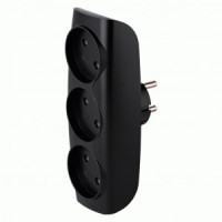 SmartBuy Разветвитель (тройник) 3роз. 10А черный 2.2кВт SBE-10-A04b-3