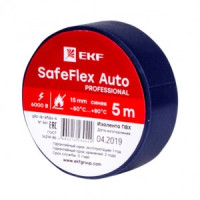 EKF SafeFlex Auto Изолента ПВХ 15/5 синяя 0.15х15 мм, 5 м d42мм -50...80°C ГОСТ plc-iz-sfau-s