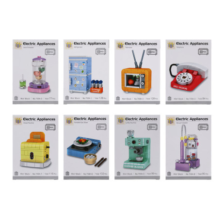 ИГРОЛЕНД Конструктор "Бытовая техника", 13х4х18,5 см, ABS, 8 видов
