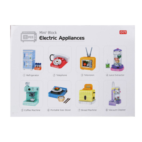 ИГРОЛЕНД Конструктор "Бытовая техника", 13х4х18,5 см, ABS, 8 видов