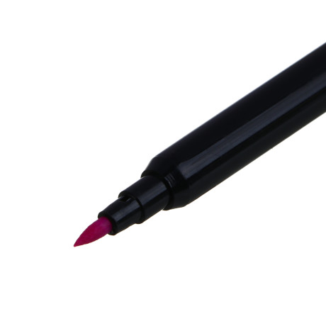 СlipStudio Фломастеры-кисточки 12 цв. "Альфа", с прозрачным колпачком, черный корпус, смываемые