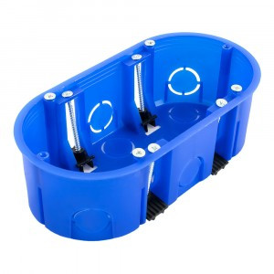 Промрукав коробка уст. СУ двухместная d140х68х46 ГСК для полых стен, HF, синий (94шт) 80-0620