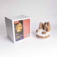 Фигура новогодняя &quot;Пряничный домик&quot; т. белый, 125x126x145мм 10LED AAx3(не в комп.), Funray