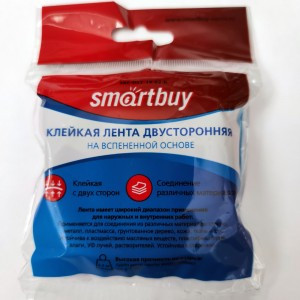 Smartbuy лента клейкая двусторонняя вспененная 1.0х19мм, черная, 2м (SBE-DST-19-02-b)