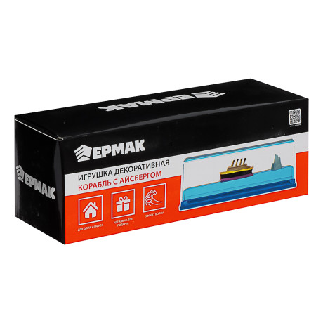 Ермак Игрушка декоративная, корабль с айсбергом, акрил, 14,6x5,2x5,4 см