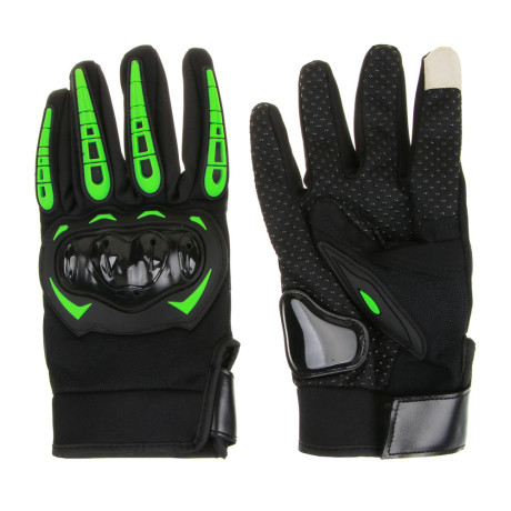 NG Перчатки мотоспорт, зеленые, с защитой, размер L:8,5-9см, полиэстер