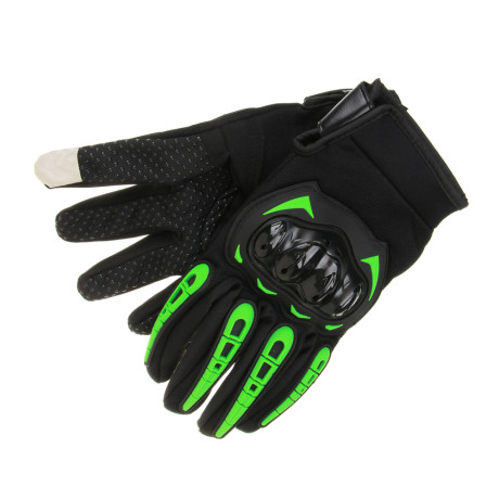 NG Перчатки мотоспорт, зеленые, с защитой, размер L:8,5-9см, полиэстер
