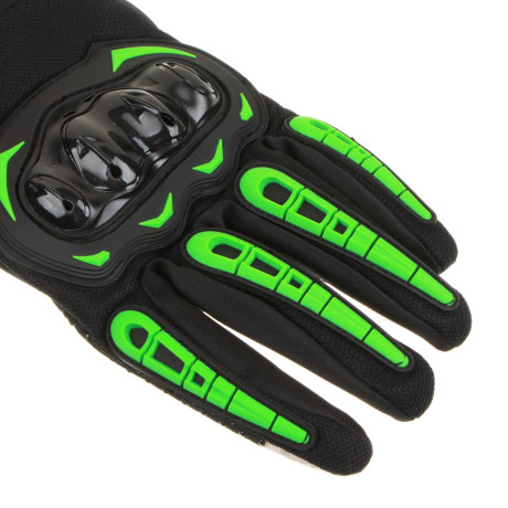 NG Перчатки мотоспорт, зеленые, с защитой, размер L:8,5-9см, полиэстер