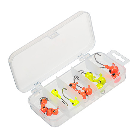 AZOR FISHING Набор разноцветных джиг головок в коробке, 15шт