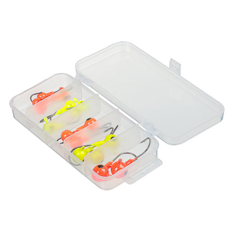 AZOR FISHING Набор разноцветных джиг головок в коробке, 15шт