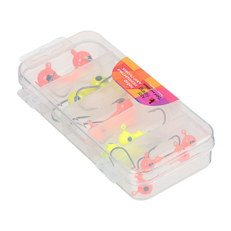 AZOR FISHING Набор разноцветных джиг головок в коробке, 15шт