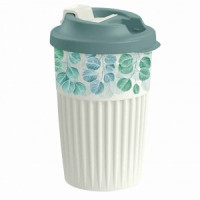 Стакан с клапаном &quot;Madre Terra&quot; 450мл пластик, декор, светло-серый 433277330 Бытпласт