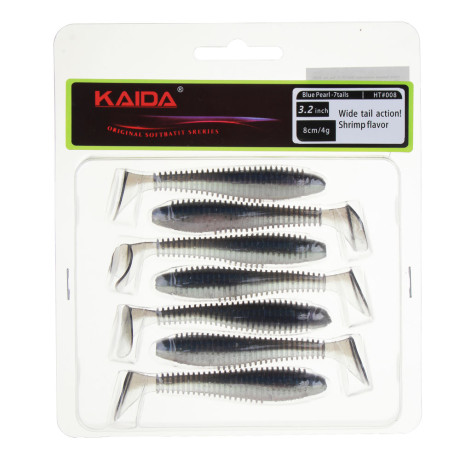 KAIDA Приманка силиконовая ТВИСТЕР 3", 8см, 4гр, HT008, 7шт