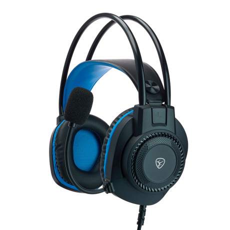 BY Наушники проводные с микрофоном игровые Сabasset 3.5мм 4pin-SPK+MIC 3,2 м, синие