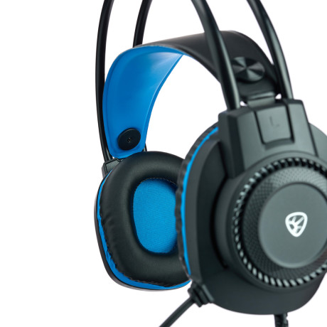 BY Наушники проводные с микрофоном игровые Сabasset 3.5мм 4pin-SPK+MIC 3,2 м, синие