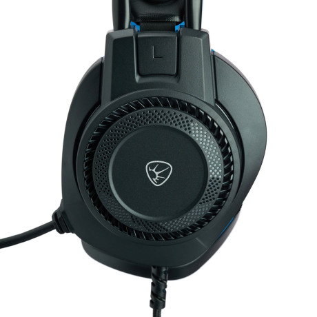 BY Наушники проводные с микрофоном игровые Сabasset 3.5мм 4pin-SPK+MIC 3,2 м, синие