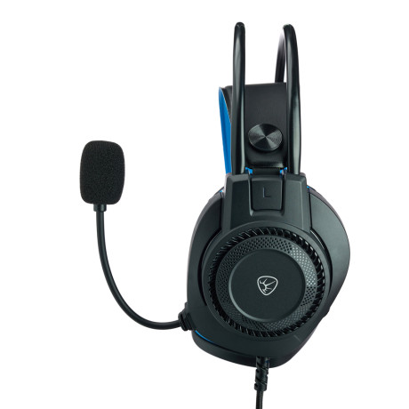 BY Наушники проводные с микрофоном игровые Сabasset 3.5мм 4pin-SPK+MIC 3,2 м, синие