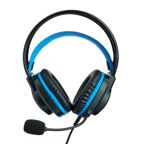 BY Наушники проводные с микрофоном игровые Сabasset 3.5мм 4pin-SPK+MIC 3,2 м, синие