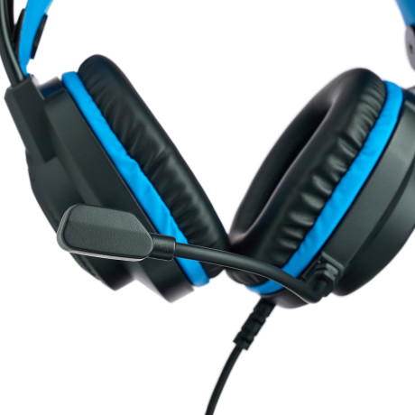 BY Наушники проводные с микрофоном игровые Сabasset 3.5мм 4pin-SPK+MIC 3,2 м, синие