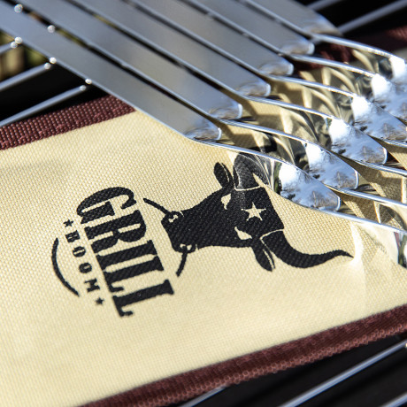 Набор шампуров 6шт тм GRILLBOOM, нерж.сталь, 60см, в чехле