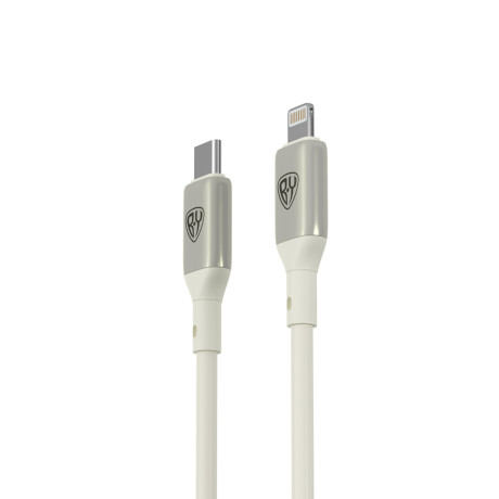 BY Кабель для зарядки Space Cable Pro Type-C - iP, 2.4А, 1м, Быстрая зарядка, штекер металл, белый