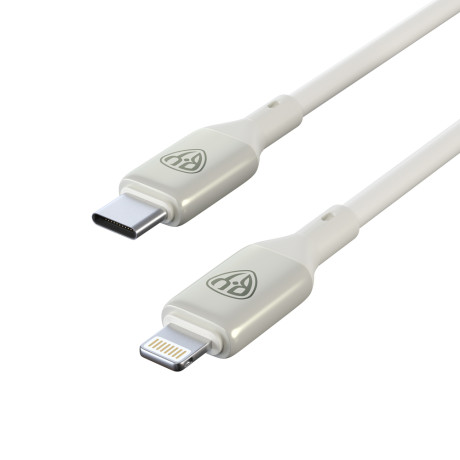 BY Кабель для зарядки Space Cable Pro Type-C - iP, 2.4А, 1м, Быстрая зарядка, штекер металл, белый