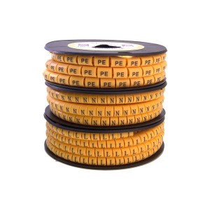 STEKKER Маркер кабельный "N" для провода сеч.4мм , желтый (500шт в упак) CBMR40-N 39121