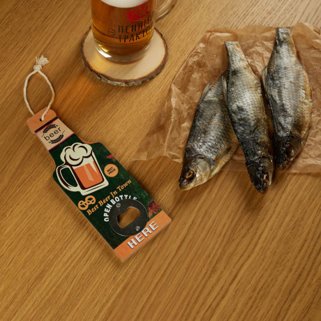 Подарочный сувенир-открывашка, 7x20 см, МДФ и металл, 3 дизайна, арт.2