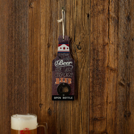 Подарочный сувенир-открывашка, 7x20 см, МДФ и металл, 3 дизайна, арт.2