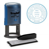 Печать самонаборная 2 круга, оттиск D=45 синий, TRODAT 46045 R2, крышка, КАССА В КОМПЛЕКТЕ, европодв