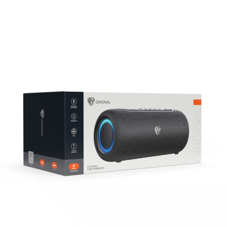 Колонка беспроводная BY EchoTube 8Вт, 2000мАч, BT5.3, USB, AUX, тканевый корпус,ВШГ 9x24x9см, черный